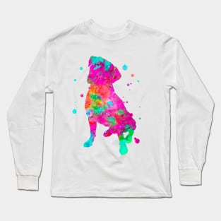 Boxer Dog Watercolor Painting 2 Long Sleeve T-Shirt